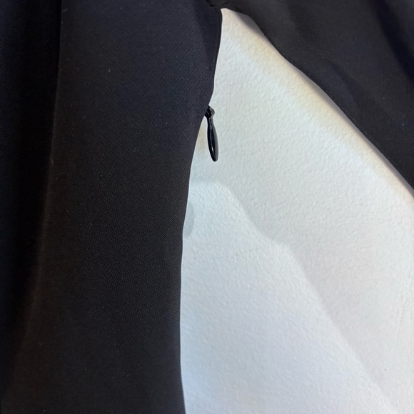 TED BAKER Sz 0 Elegant Black Over the Knee Dress Sheer Sleeves Jeweled Neckline - Picture 5 of 13
